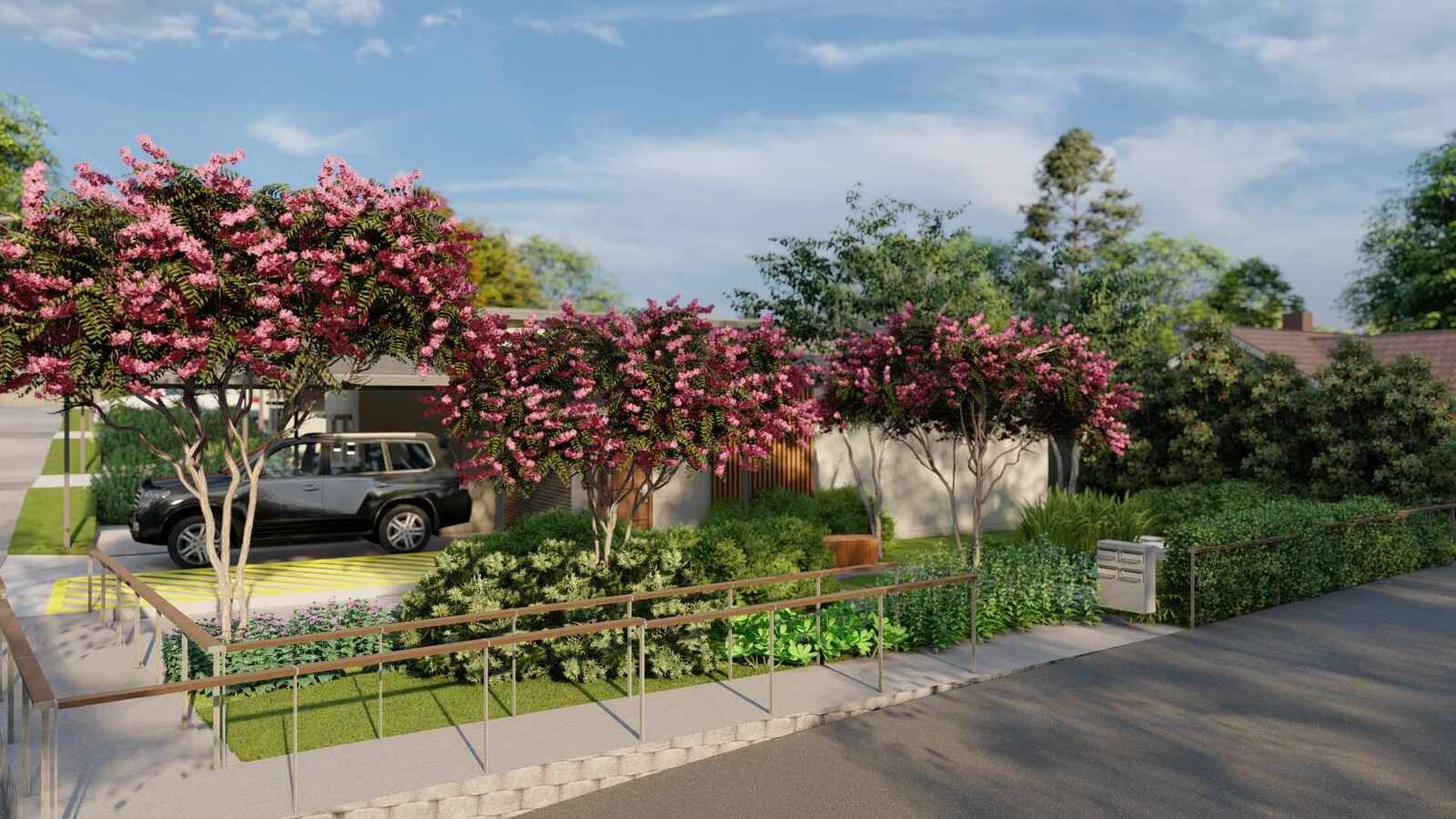 Karabar Villa Front Garden with Ramp and Mailbox, New South Wales Area