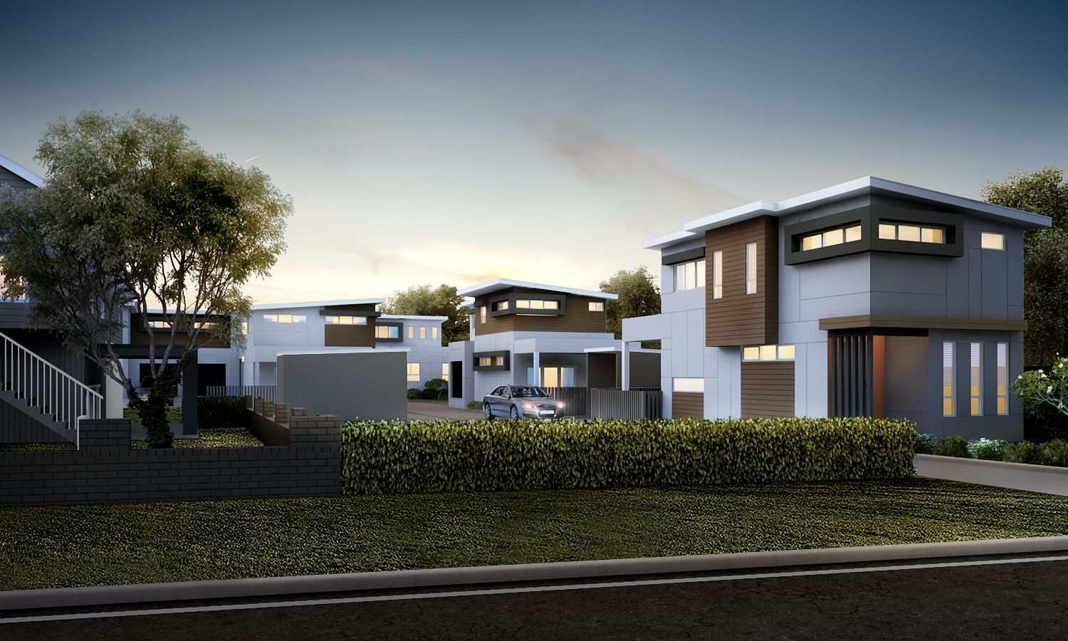 Lurnea Villa Street Frontage Night New South Wales Area