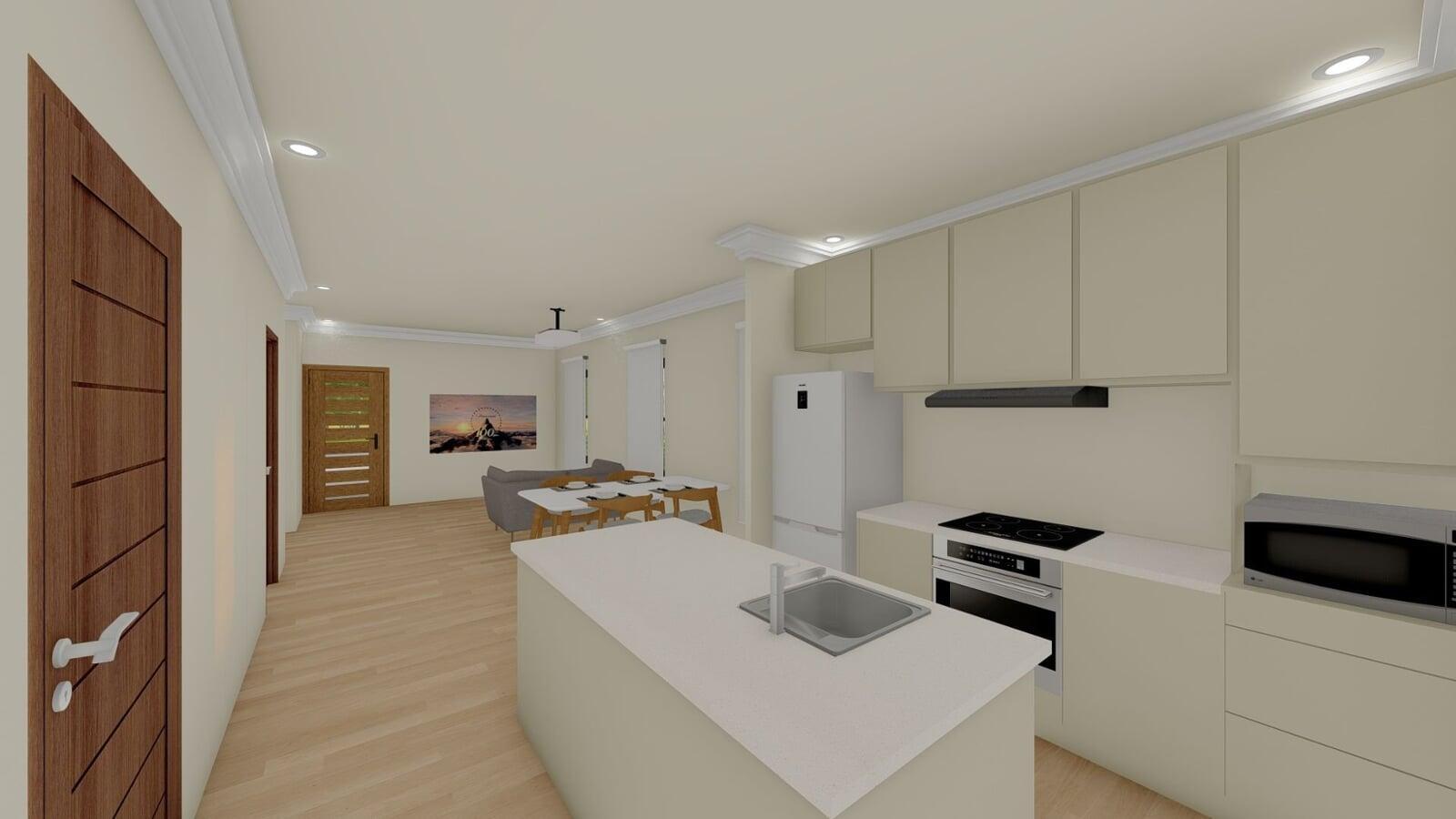 Ooralea Villa Kitchen Dining Lounge View Queensland