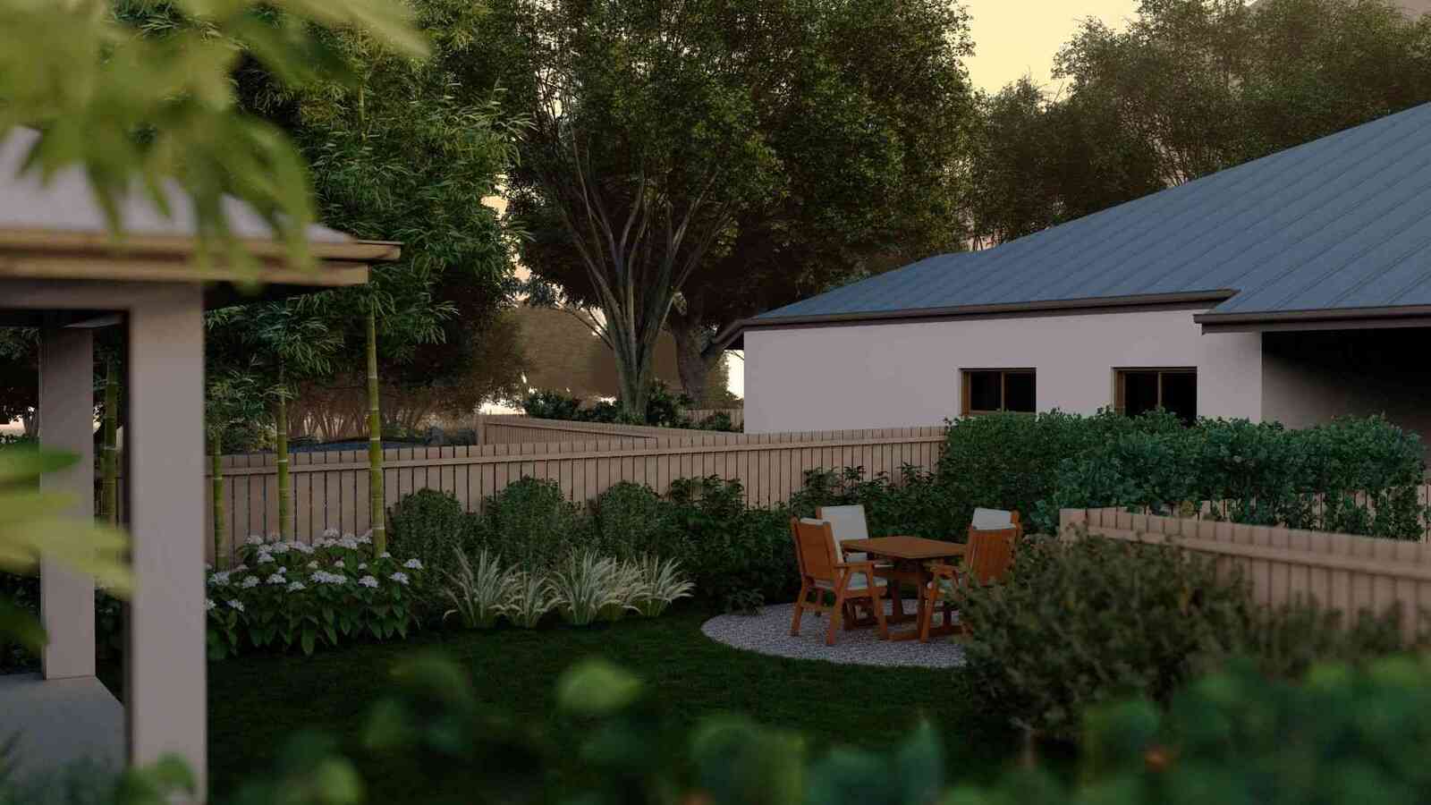 Rockhampton House Backyard Evening View Queensland