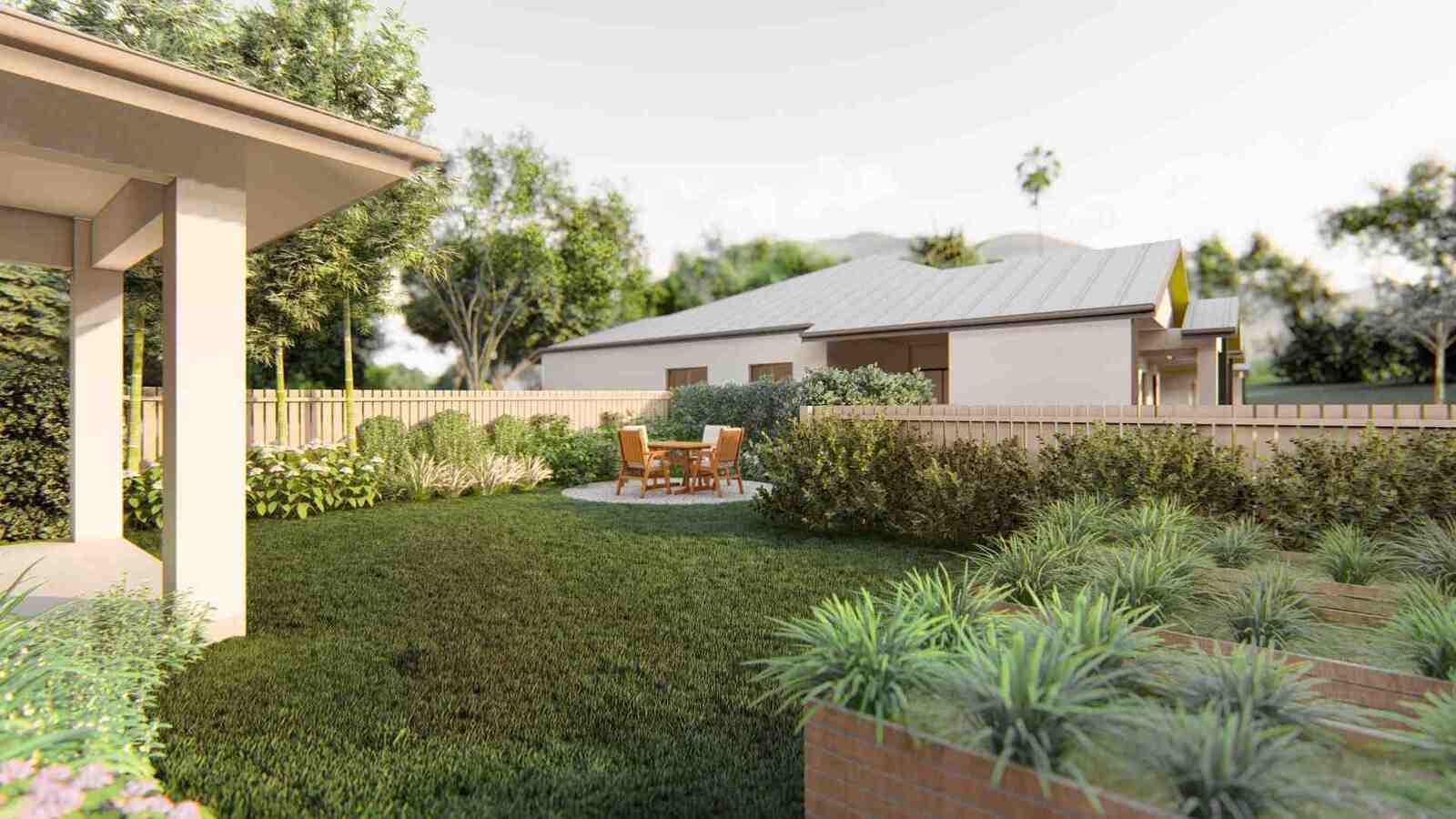 Rockhampton House Backyard Morning View Queensland