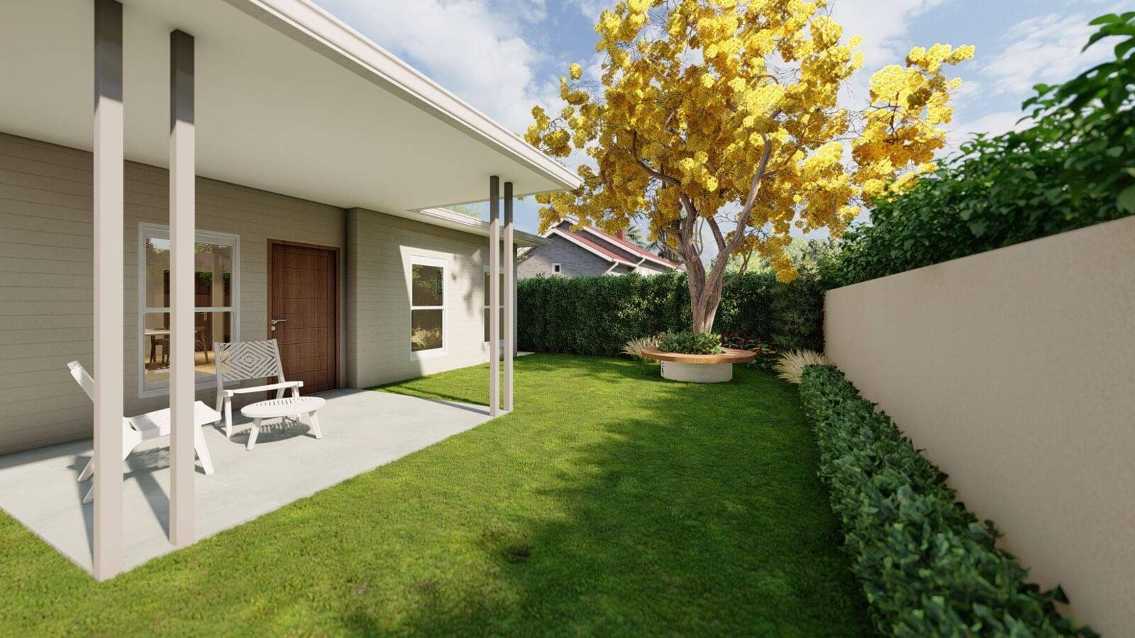South Gladstone Villa Backyard Patio Sitting Area View Queensland